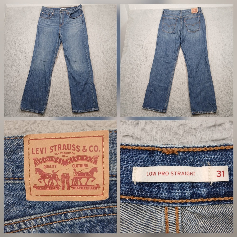 Levi's‎ Low Pro Straight Jeans Men 31 Blue Denim Mid-Rise Casual